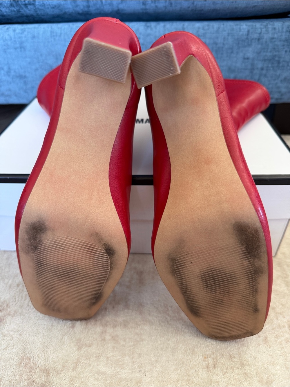 Steve Madden Khelan Red Leather Ankle Boots Size 11 - Picture 5 of 8